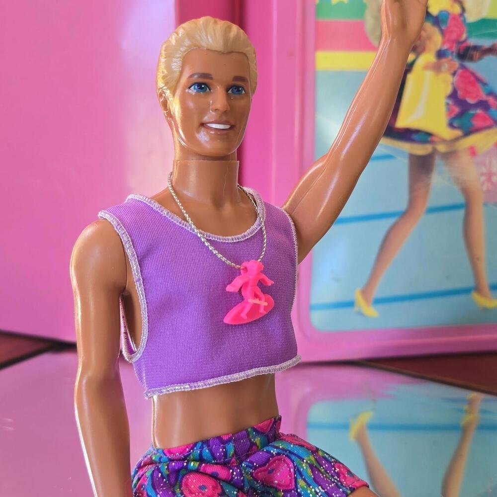Vintage Barbie Ken Doll 1992 glitter Beach ken with swimsuit and necklace